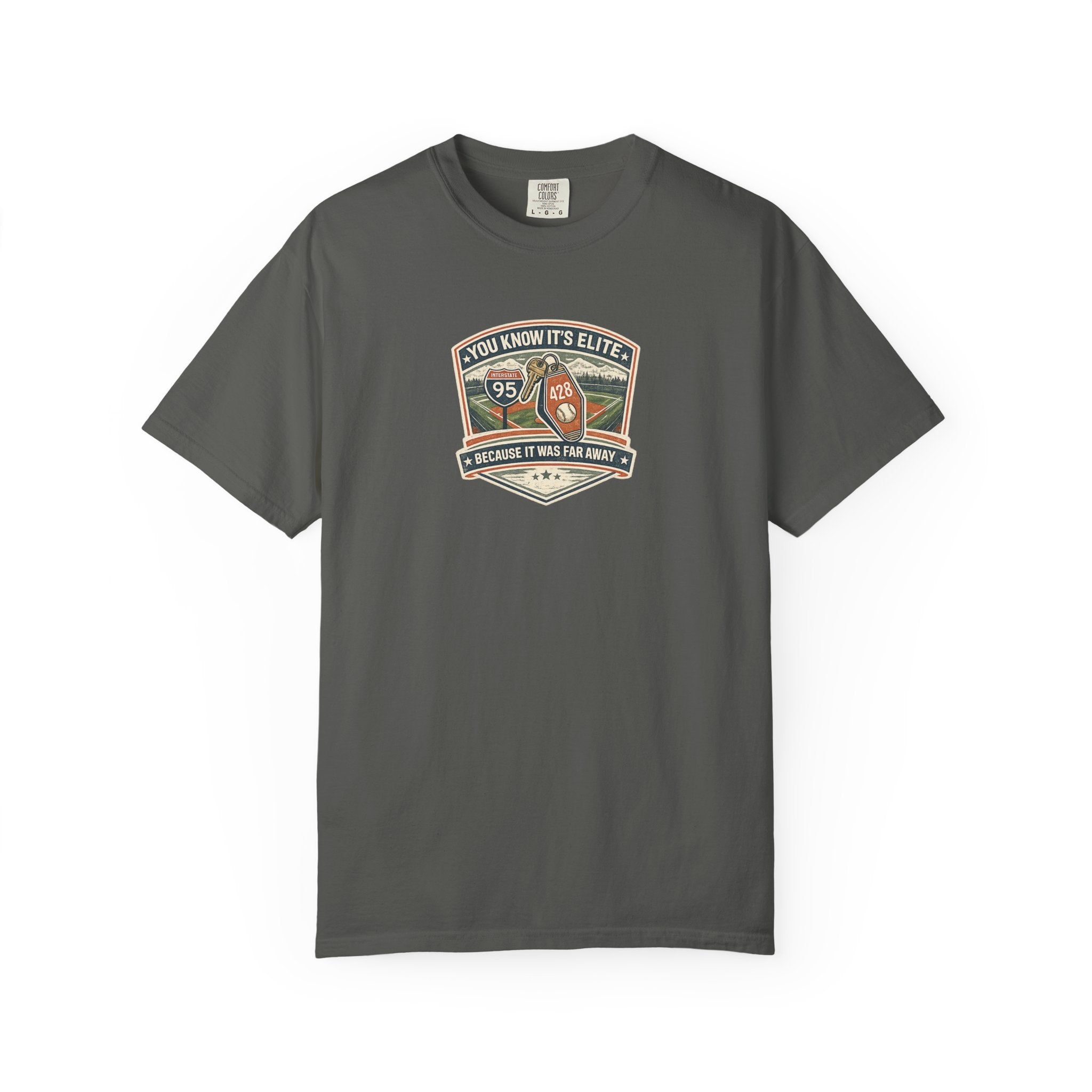 You Know It’s Elite Because It Was Far Away Baseball Tee