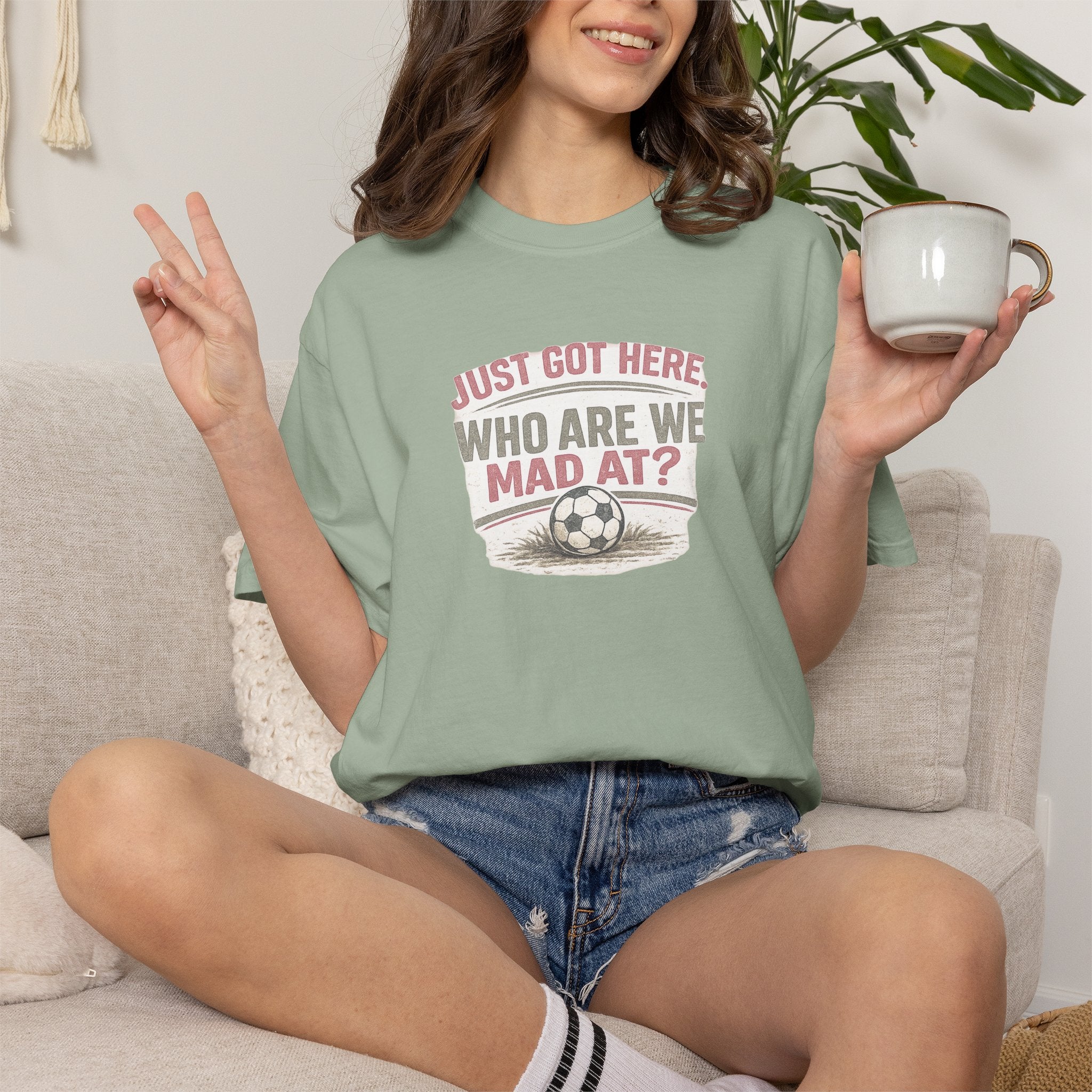 Just Got Here Vintage Soccer Tee