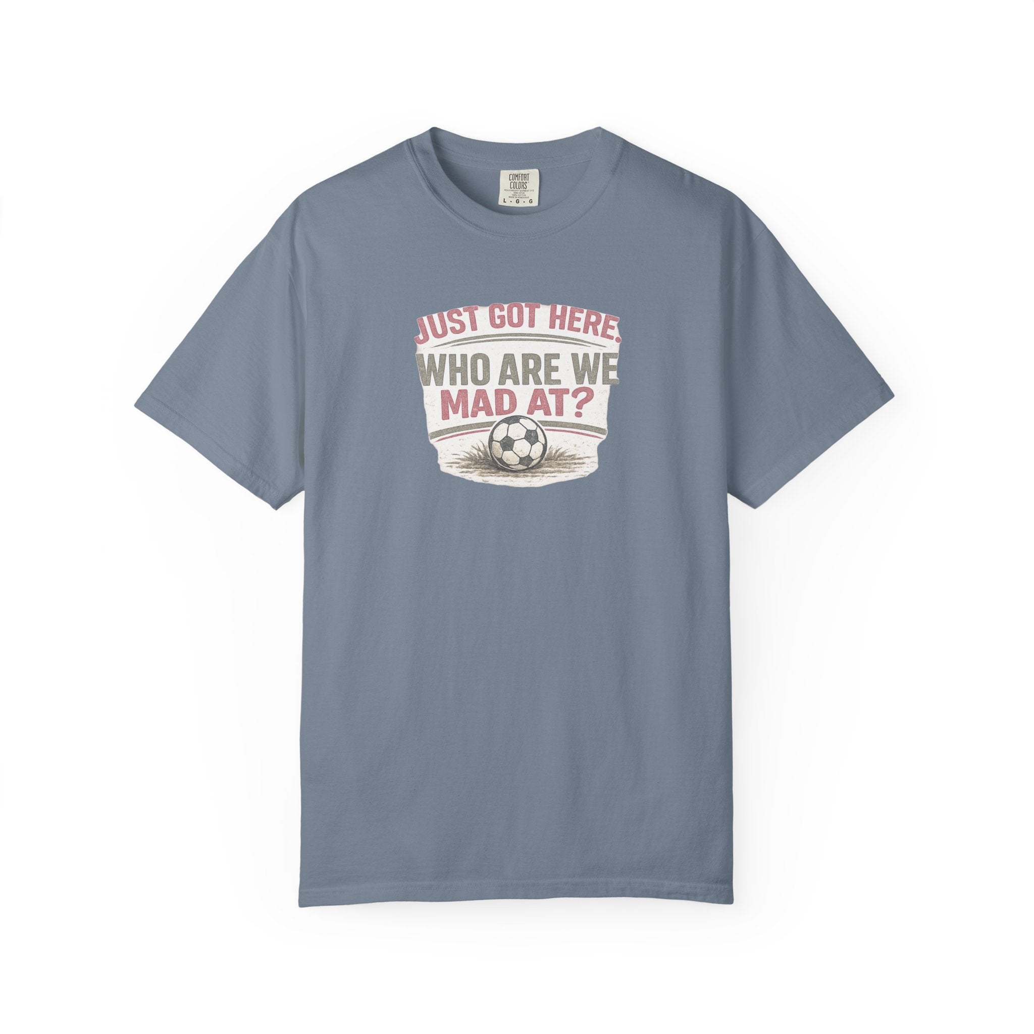 Just Got Here Vintage Soccer Tee