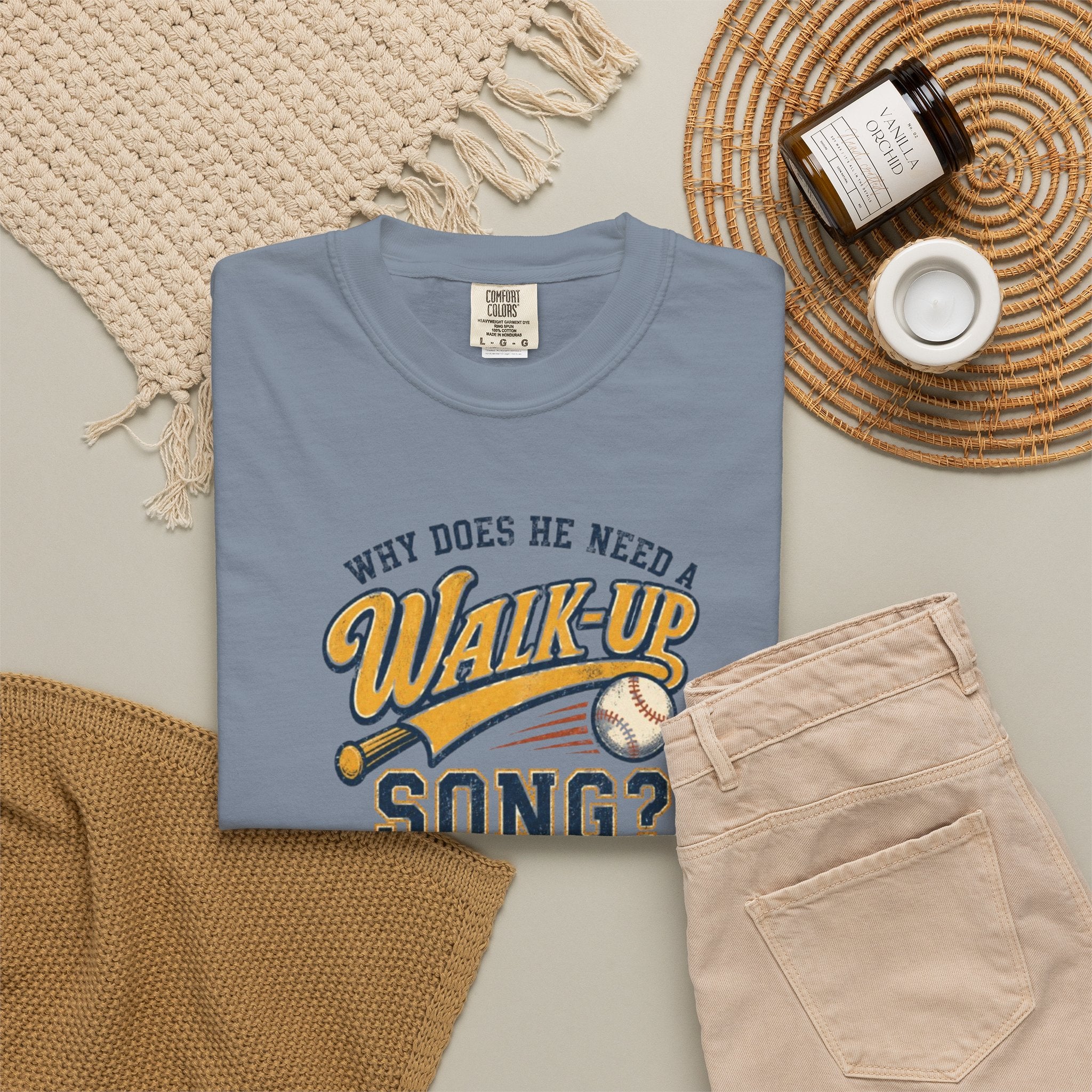 Why Does He Need a Walk-Up Song Baseball Vintage Tee