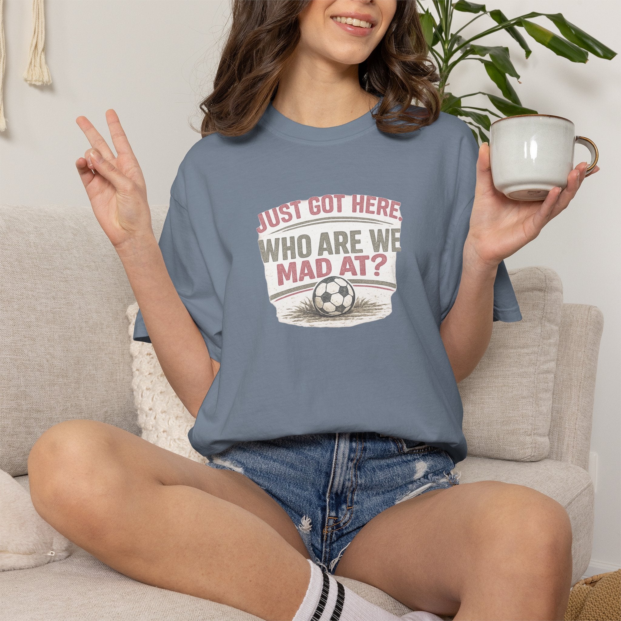 Just Got Here Vintage Soccer Tee