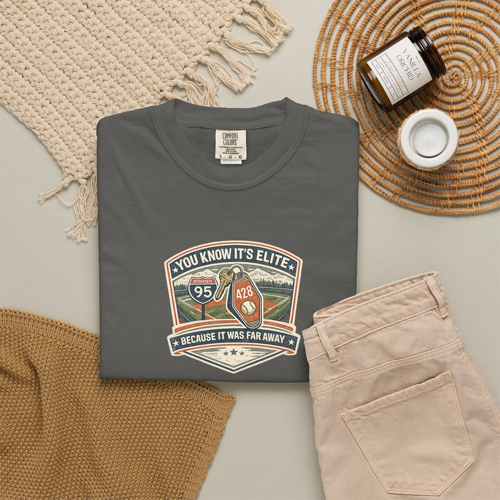 You Know It’s Elite Because It Was Far Away Baseball Tee
