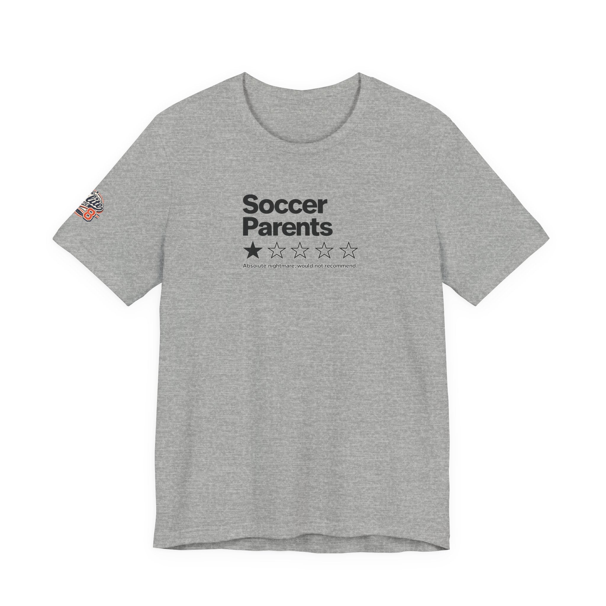 Soccer Parents 1-Star Review Tee — Funny Soccer Mom/Dad Shirt