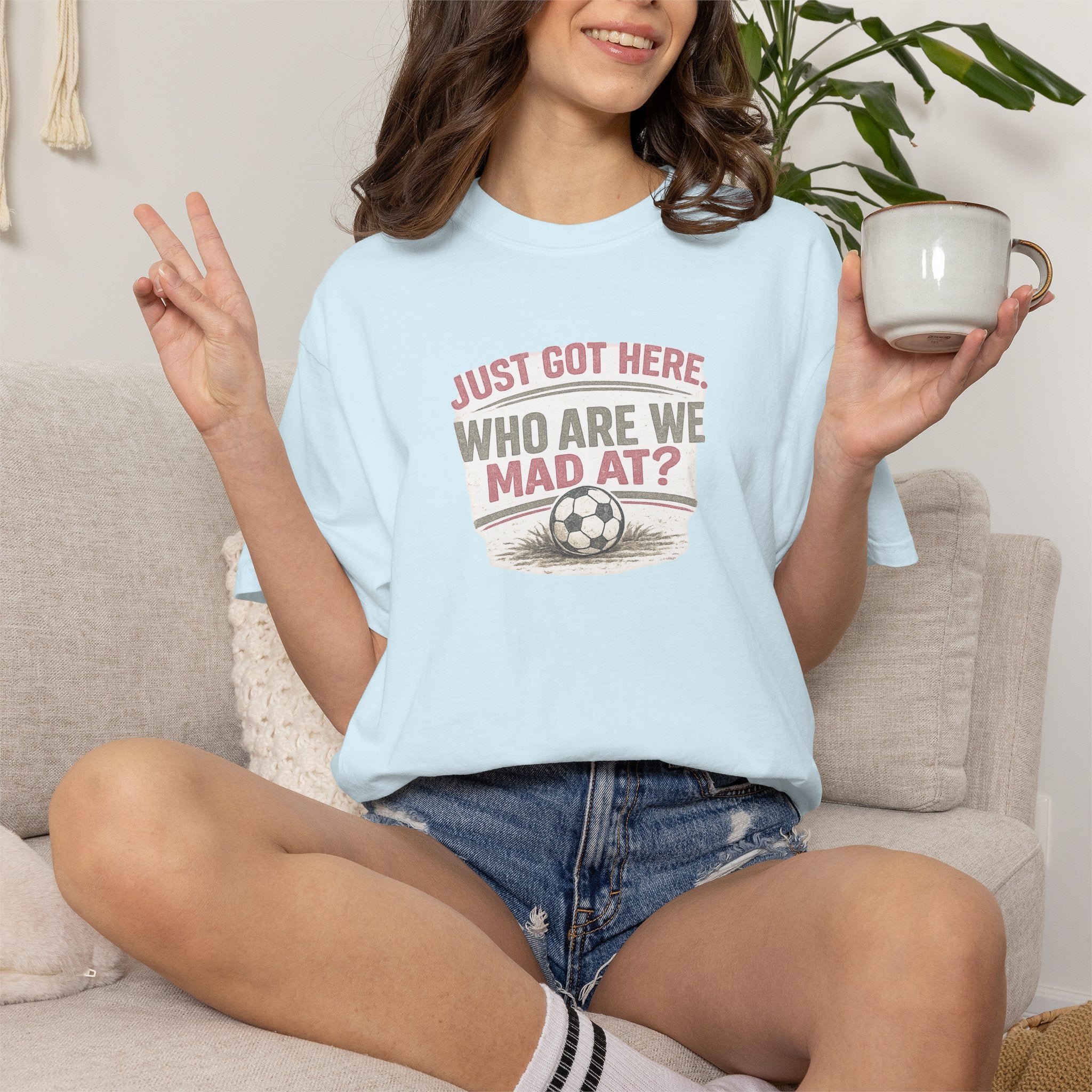 Just Got Here Vintage Soccer Tee